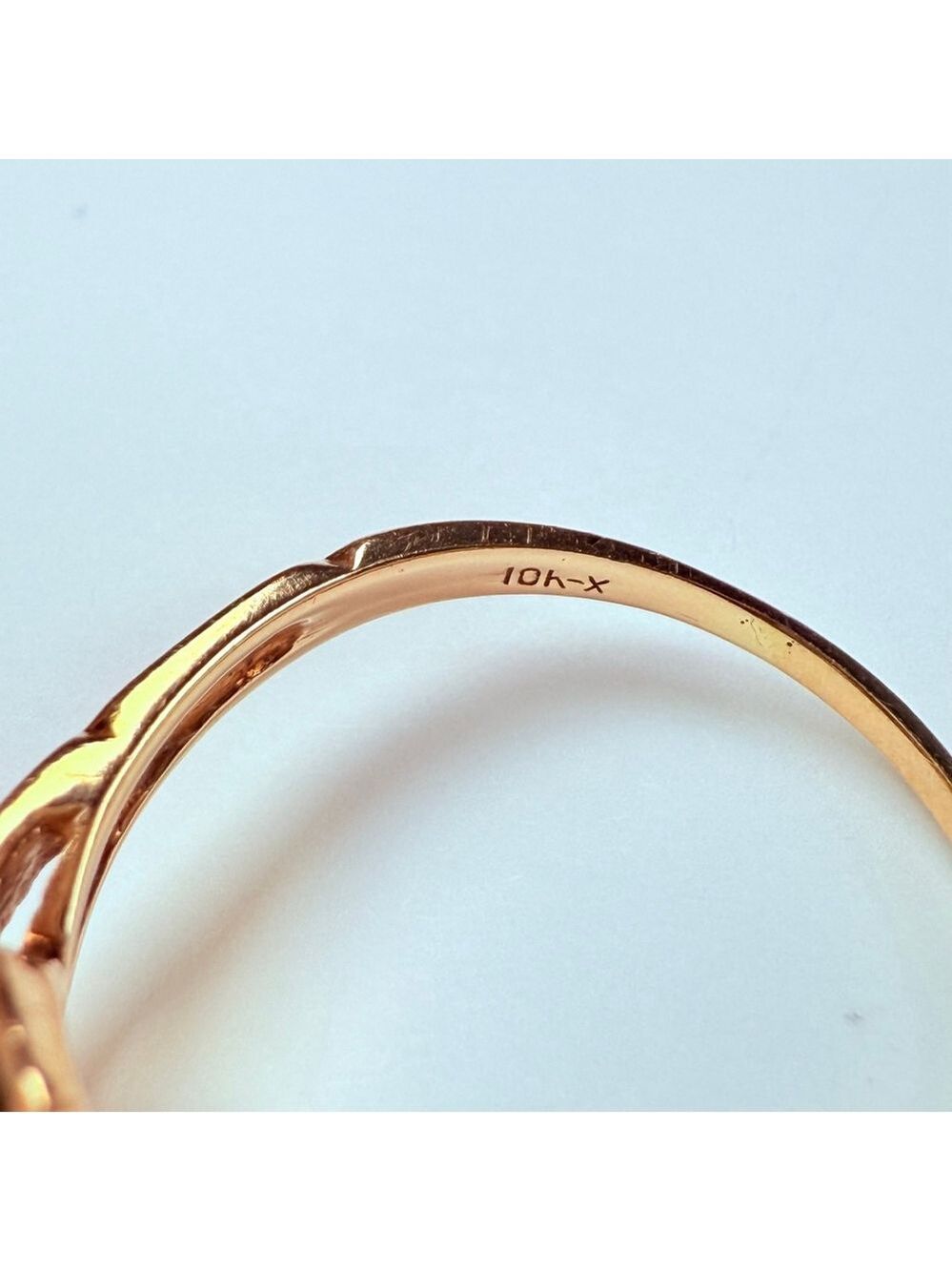 Estate 10K Gold 6.5 CT Green Spinel Feather Design Cocktail Vintage MCM Ring - Picture 7 of 13